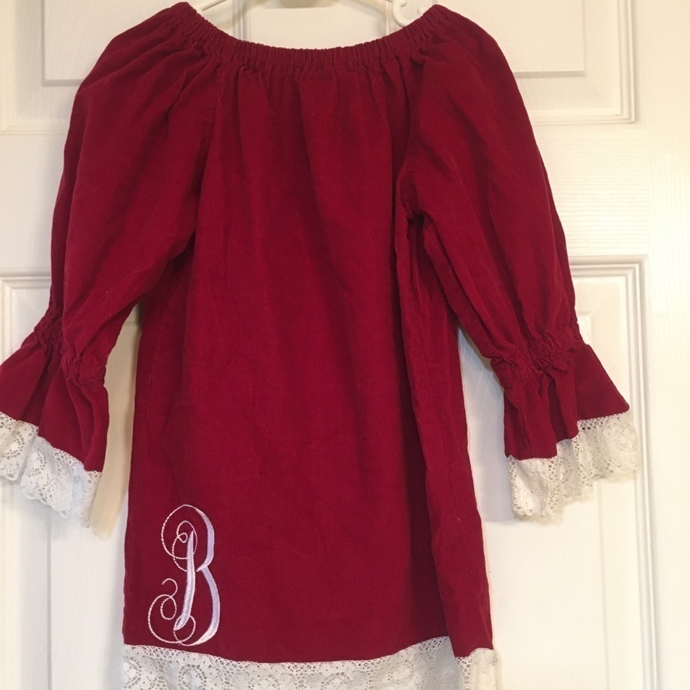 Monogrammed B Corduroy Dress